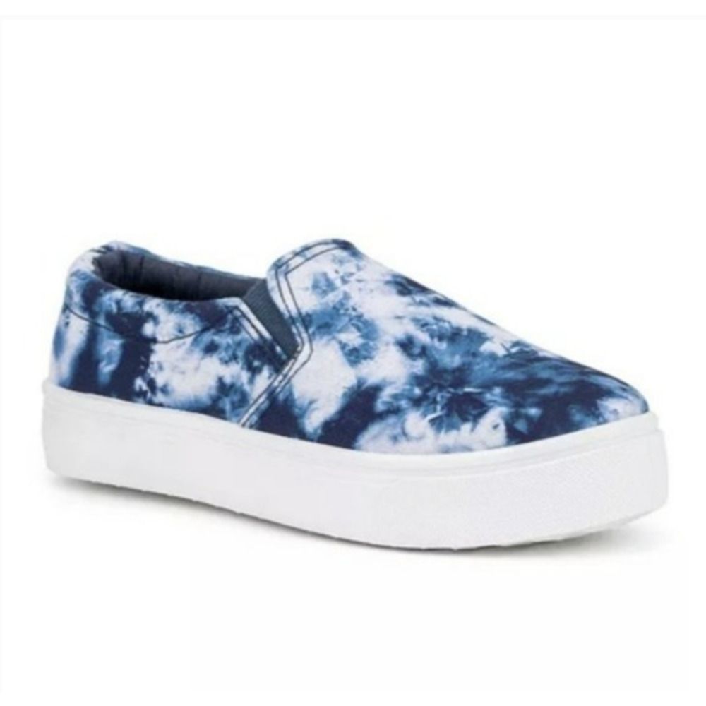 Olivia Miller Navy & White Tie-Dye Slip-On Sneakers